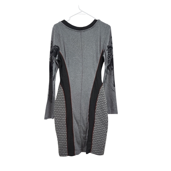 Anvrdie Women's Wool Blend Full Zip Fitted Artsy Sweater Dress - Picture 6 of 12